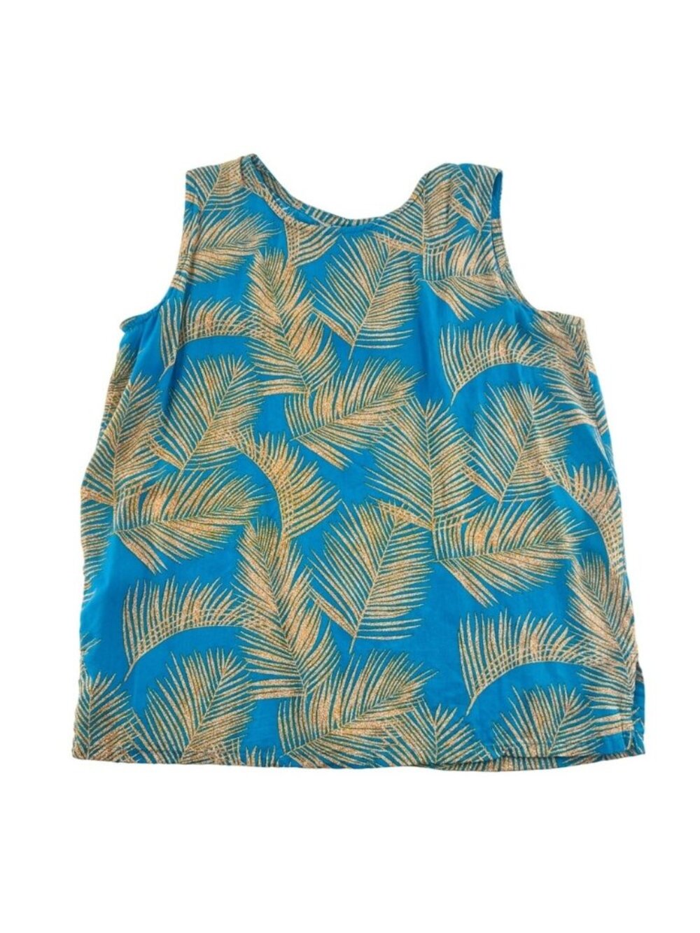 Makai Beach Hawaii Women's size Large Sleeveless Blouse Rayon‎ Aqua